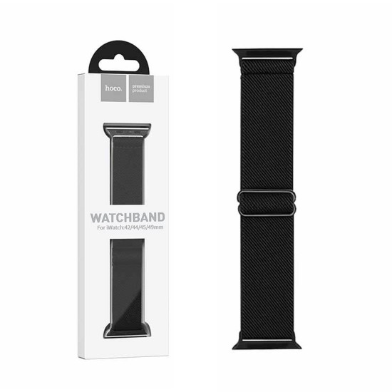 Hoco Elastic Nylon Bracelet WA04 Fashion Series (42/44/45/49mm) for iWatch Black